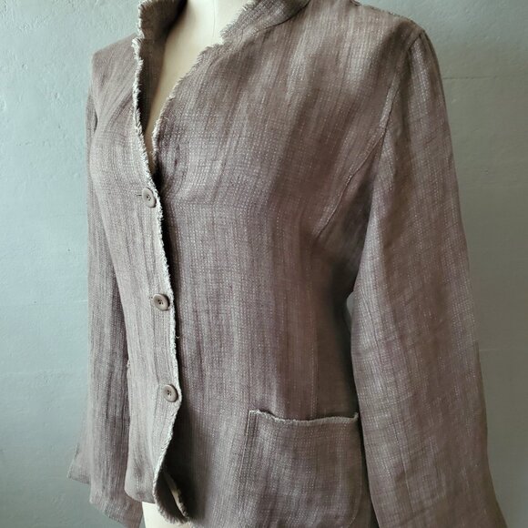 Eileen Fisher Irish Linen Blazer/ Size L/ Casual Career - Picture 5 of 11